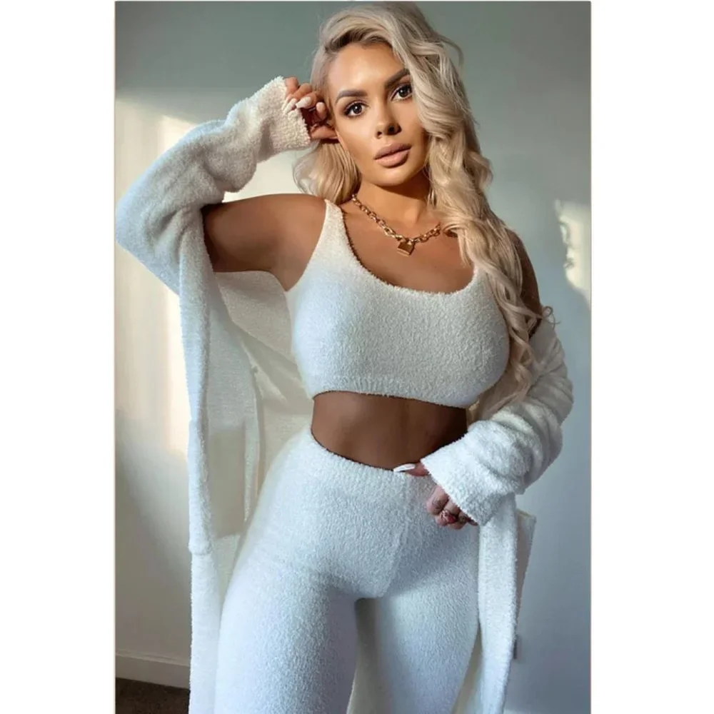 Living In It 3 Piece Legging Set - Ivory - Picture 4 of 4